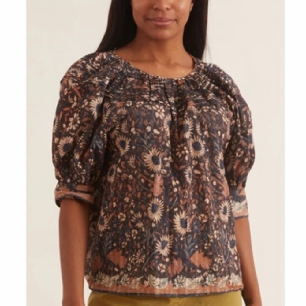 Ulla Johnson Agnes Blouse in Obsidian